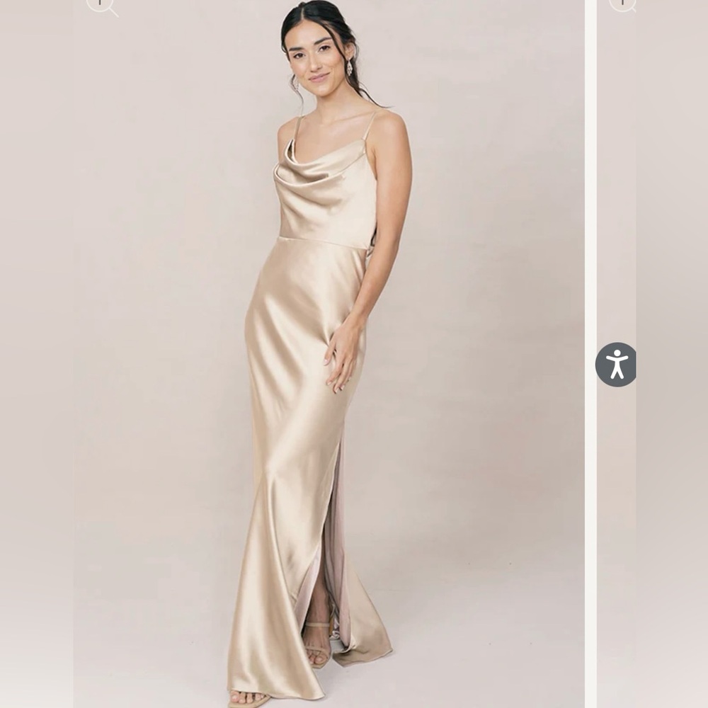Revelry Satin Nadia - Gold Champagne (petite length)